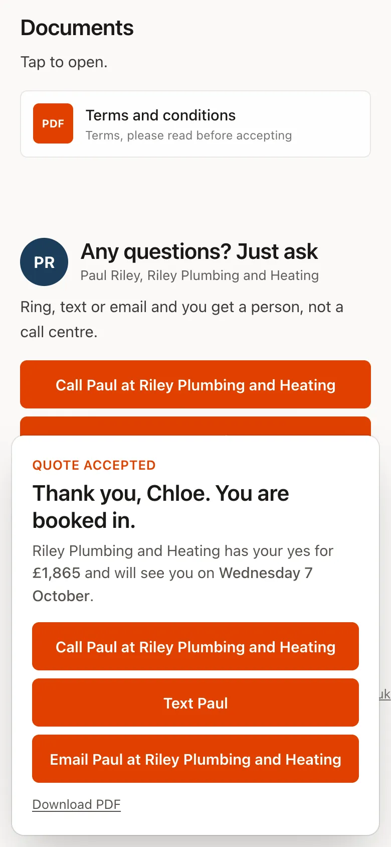 "Call Paul" in one tap